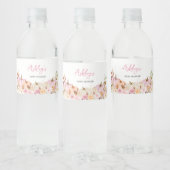 Baby shower van Floral Pink Waterfles Etiket (Flessen)