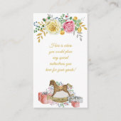 Baby shower van  Floral Rocking Horse Informatiekaartje (Voorkant)