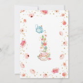 Baby shower van Floral Tea Party Kaart (Achterkant)