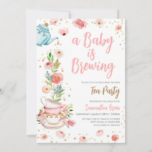 Baby shower van Floral Tea Party Kaart