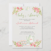 Baby shower van Floral Tea Party Kaart (Voorkant)