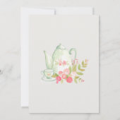 Baby shower van Floral Tea Party Kaart (Achterkant)