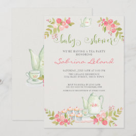 Baby shower van Floral Tea Party Kaart