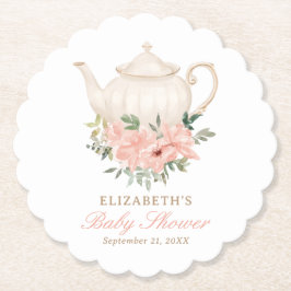 Baby shower van Floral Tea Party Kartonnen Onderzetters