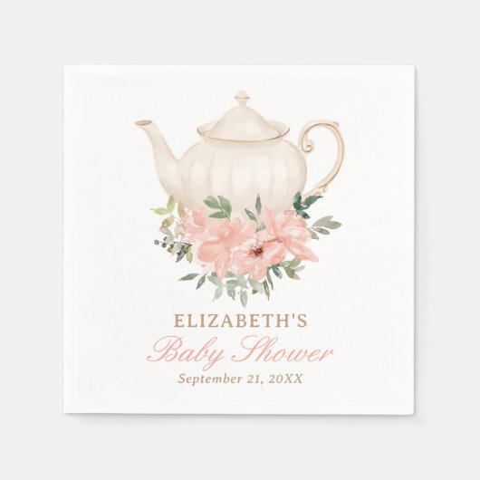 Baby shower van Floral Tea Party Servet (Voorkant)