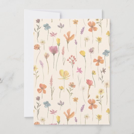 Baby shower van florale bloem kaart (Achterkant)