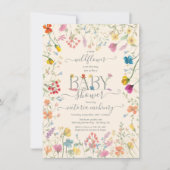 Baby shower van florale bloem kaart (Voorkant)