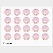Baby shower van florztoen ronde sticker (Vel)