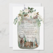 Baby shower van Forest Woodland Mason Jar per mail Kaart (Voorkant)