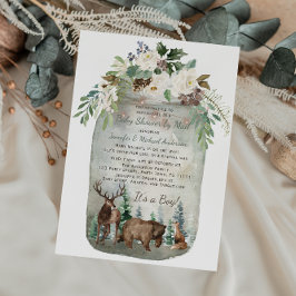 Baby shower van Forest Woodland Mason Jar per mail Kaart
