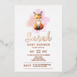 Baby shower van Fox Woodland Folie Uitnodiging