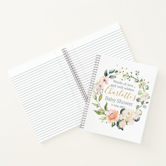Baby shower van gebladerte notitieboek (Binnen)