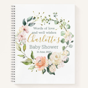 Baby shower van gebladerte notitieboek