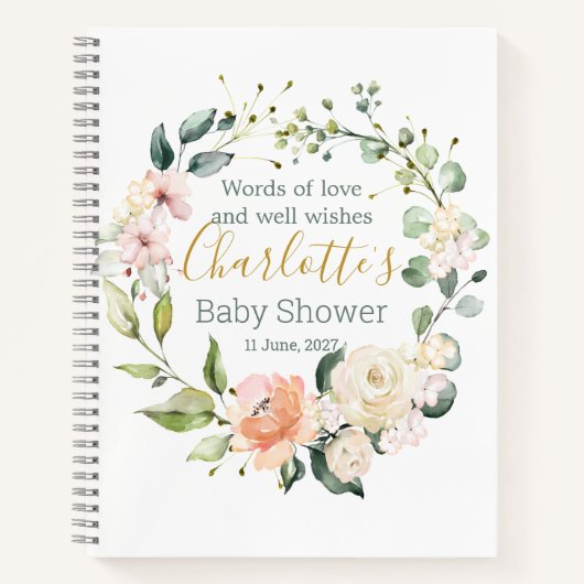 Baby shower van gebladerte notitieboek (Voorkant)