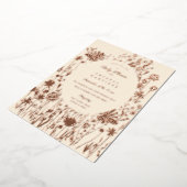 Baby shower van geborduurde wilde bloemen folie uitnodiging (Gedraaid)