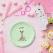 Baby shower van geborste bruine Giraffe Papieren Bordje (Feest)