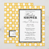Baby shower van geelpokkendots kaart (Voorkant / Achterkant)