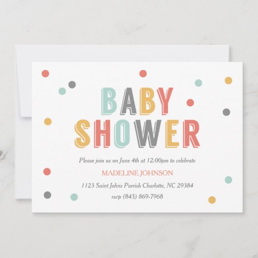 Baby shower van gekleurde Stippen Kaart (Voorkant)