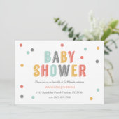 Baby shower van gekleurde Stippen Kaart (Staand voorkant)
