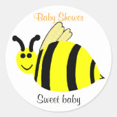 Baby shower van gele boringen ronde sticker (Voorkant)