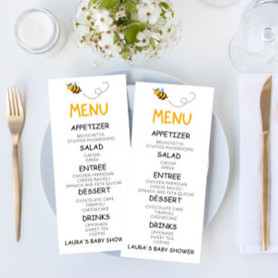 Baby shower van gele honingbijen menu