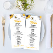 Baby shower van gele honingbijen menu