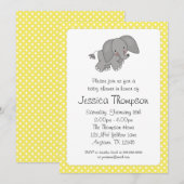 Baby shower van gele olifant Polka Dots Kaart (Voorkant / Achterkant)