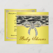 Baby shower van gele sneeuwknollen met Diamond Bow Kaart (Voorkant / Achterkant)