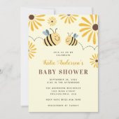 Baby shower van gematigde geelbruin en zonnebloeme kaart (Voorkant)