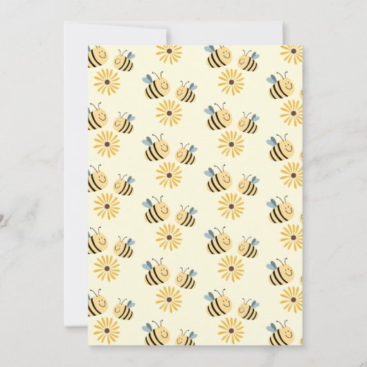 Baby shower van gematigde geelbruin en zonnebloeme kaart (Achterkant)