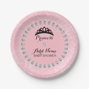 Baby shower van gepersonaliseerd roze Meisje Princ Papieren Bordje