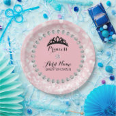 Baby shower van gepersonaliseerd roze Meisje Princ Papieren Bordje (Feest)