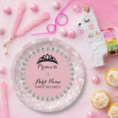 Baby shower van gepersonaliseerd roze Meisje Princ Papieren Bordje (Feest)