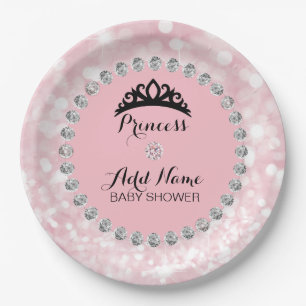 Baby shower van gepersonaliseerd roze Meisje Princ Papieren Bordje