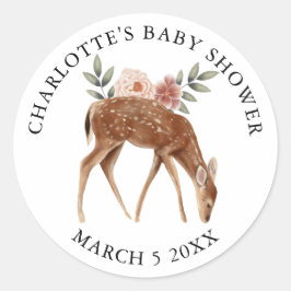Baby shower van gepersonaliseerde bossen ronde sticker