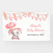 Baby shower van gepersonaliseerde roze olifantenba spandoek (Horizontaal)