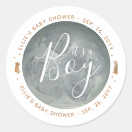 Baby shower van geverfde maan en sterren ronde sticker