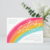 Baby shower van geverfde regenboog kaart (Staand voorkant)
