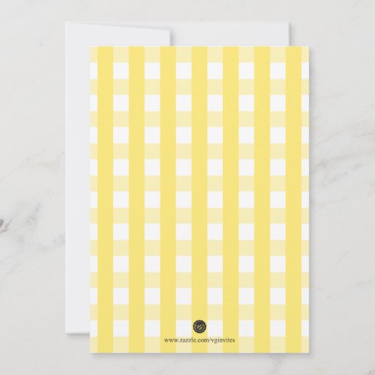 Baby shower van Gingham en Pig Baby Q Kaart (Achterkant)