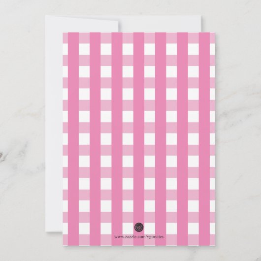 Baby shower van Gingham en Pig Baby Q Kaart (Achterkant)