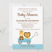 Baby shower van Giraffe en leeuw Kaart (Voorkant)