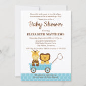 Baby shower van Giraffe en leeuw Kaart (Voorkant)
