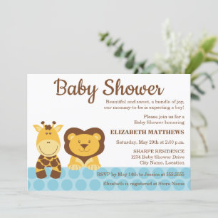Baby shower van Giraffe- en luimvee Kaart