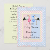 Baby shower van Girl and Boy Twins Kaart (Voorkant / Achterkant)