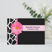 Baby shower van Girly Pink en Black Giraffe Kaart (Staand voorkant)