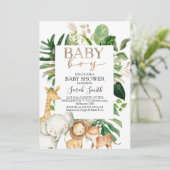 Baby shower van Goud en Groen olievlek Kaart (Staand voorkant)