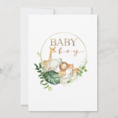 Baby shower van Goud en Groen olievlek Kaart (Achterkant)
