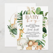 Baby shower van Goud en Groen olievlek Kaart (Voorkant / Achterkant)