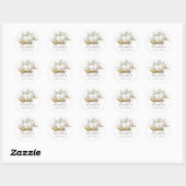 Baby shower van gouden Herfst en witte pompoen Ronde Sticker (Vel)