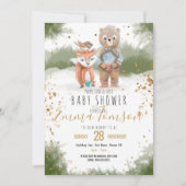 Baby shower van goudglitter aankondiging (Voorkant)